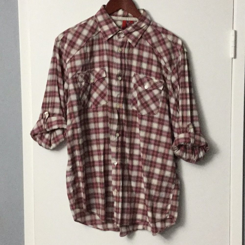 Saks Fifth Avenue “5/48” Plaid Shirt. Large